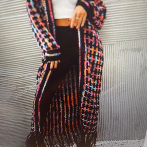 Cardigan /Sweaters Maxi Tasseled Cardigan ( Color: Multicolor) - Picture 6 of 6